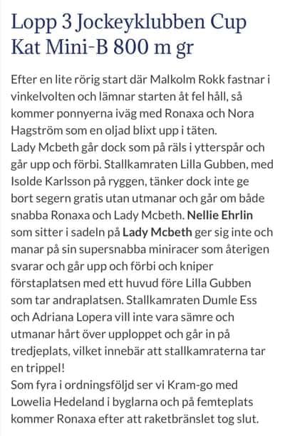 Inlägg 4 av Korsningsponny med titeln Referat