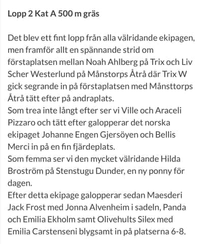 Inlägg 22 av Korsningsponny med titeln Refererat