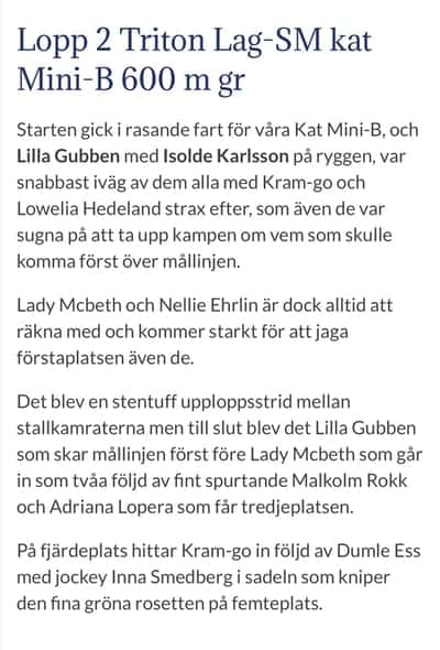 Inlägg 13 av Korsningsponny med titeln Referat