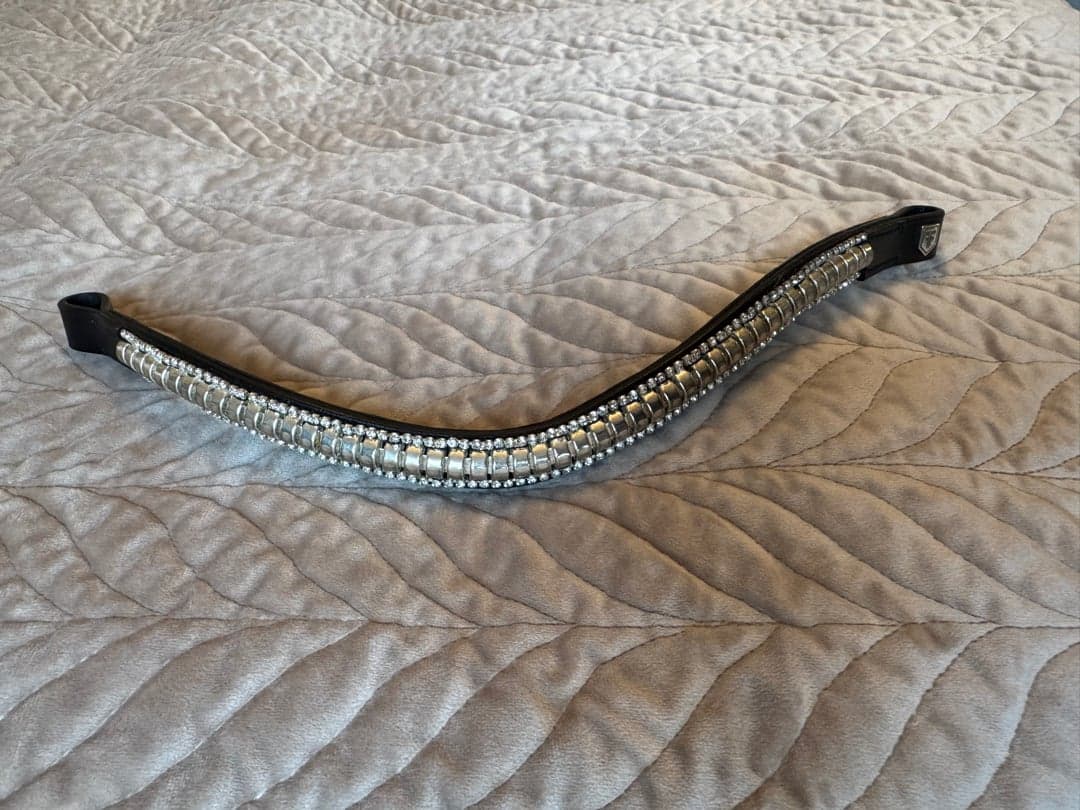 Bild 1 av Svart pannband med strass 