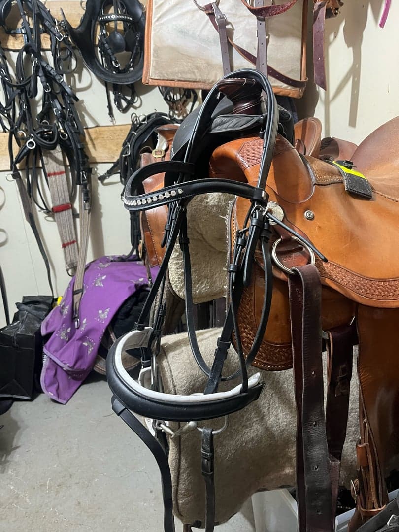 Bild 1 av Svart träns med strass