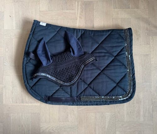 Image of Mörkblått schabrak med matchande huva