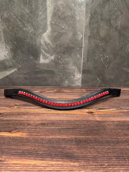 Bild av Svart pannband med röda stenar