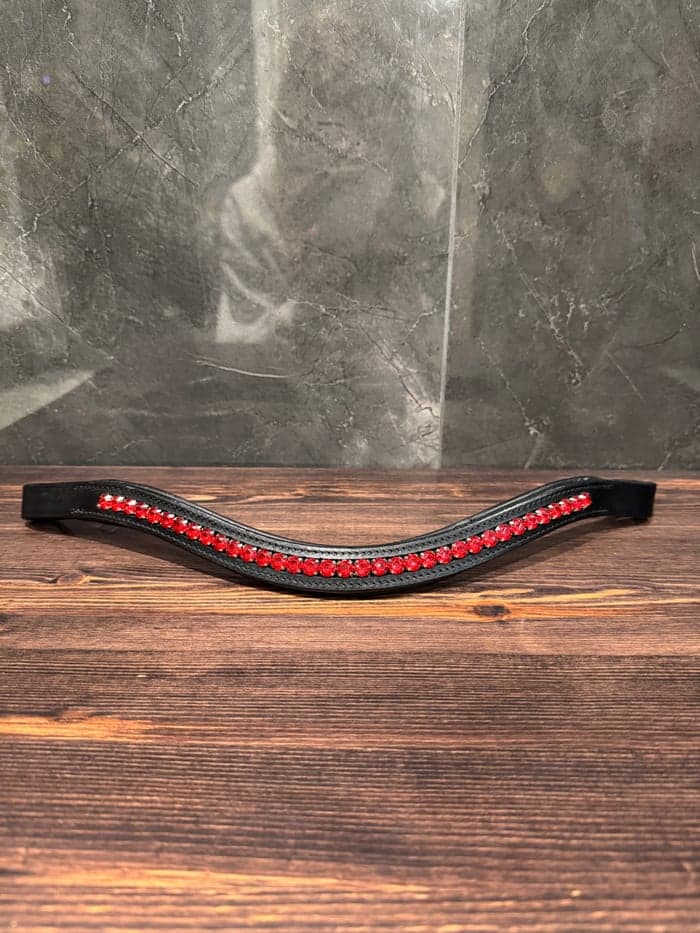 Media 1 av Svart pannband med röda stenar