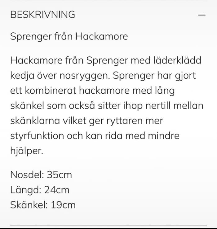 Media 4 av Sprenger hackamore