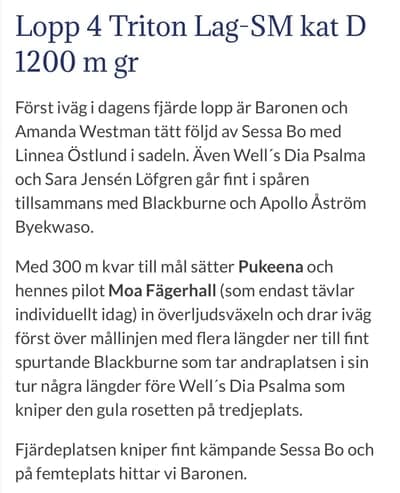 Inlägg 1 av Arabiskt Fullblod med titeln Referat