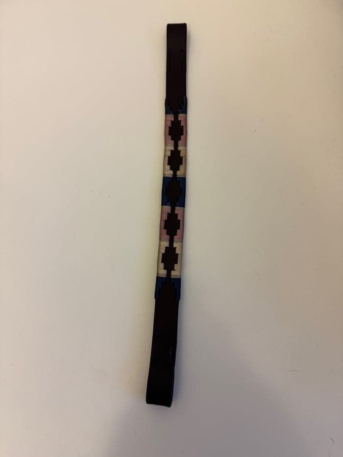 Media 1 av Snyggt pannband i brunt läder med mönster 