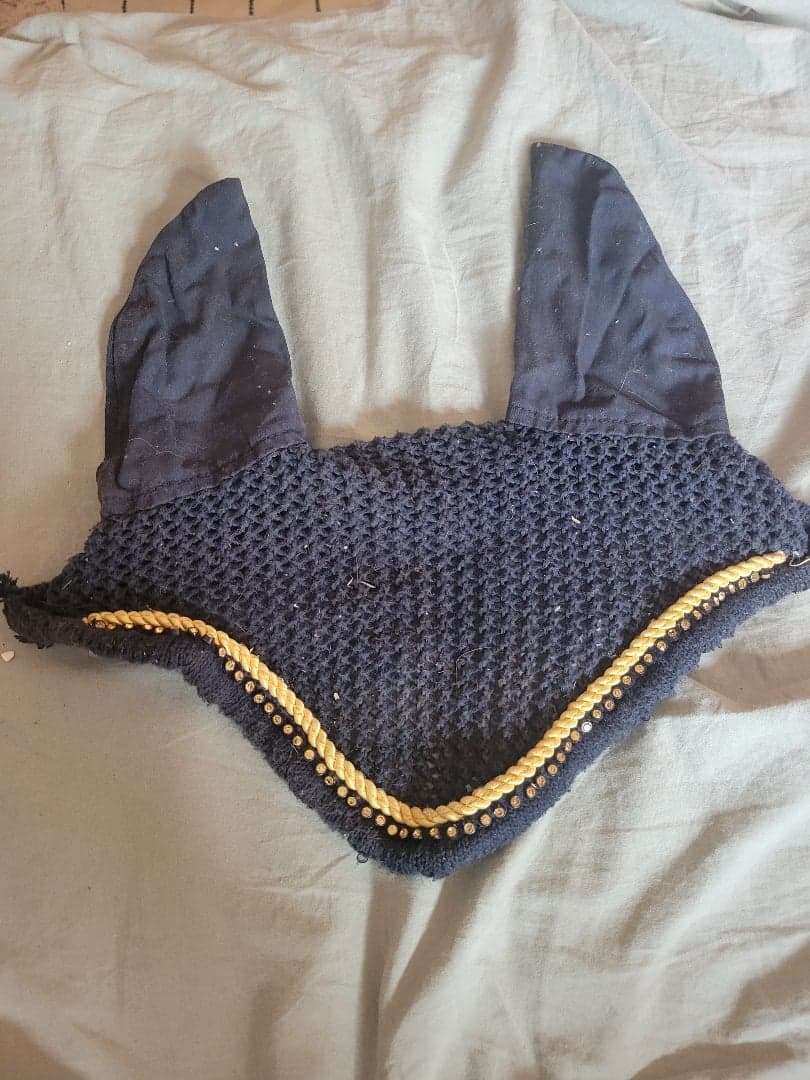 Image 1 of Mörkblå huva med bling