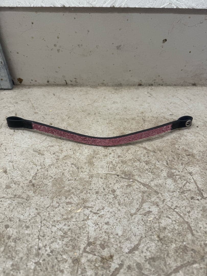 Bild 1 av Rosa pannband med svart läder 