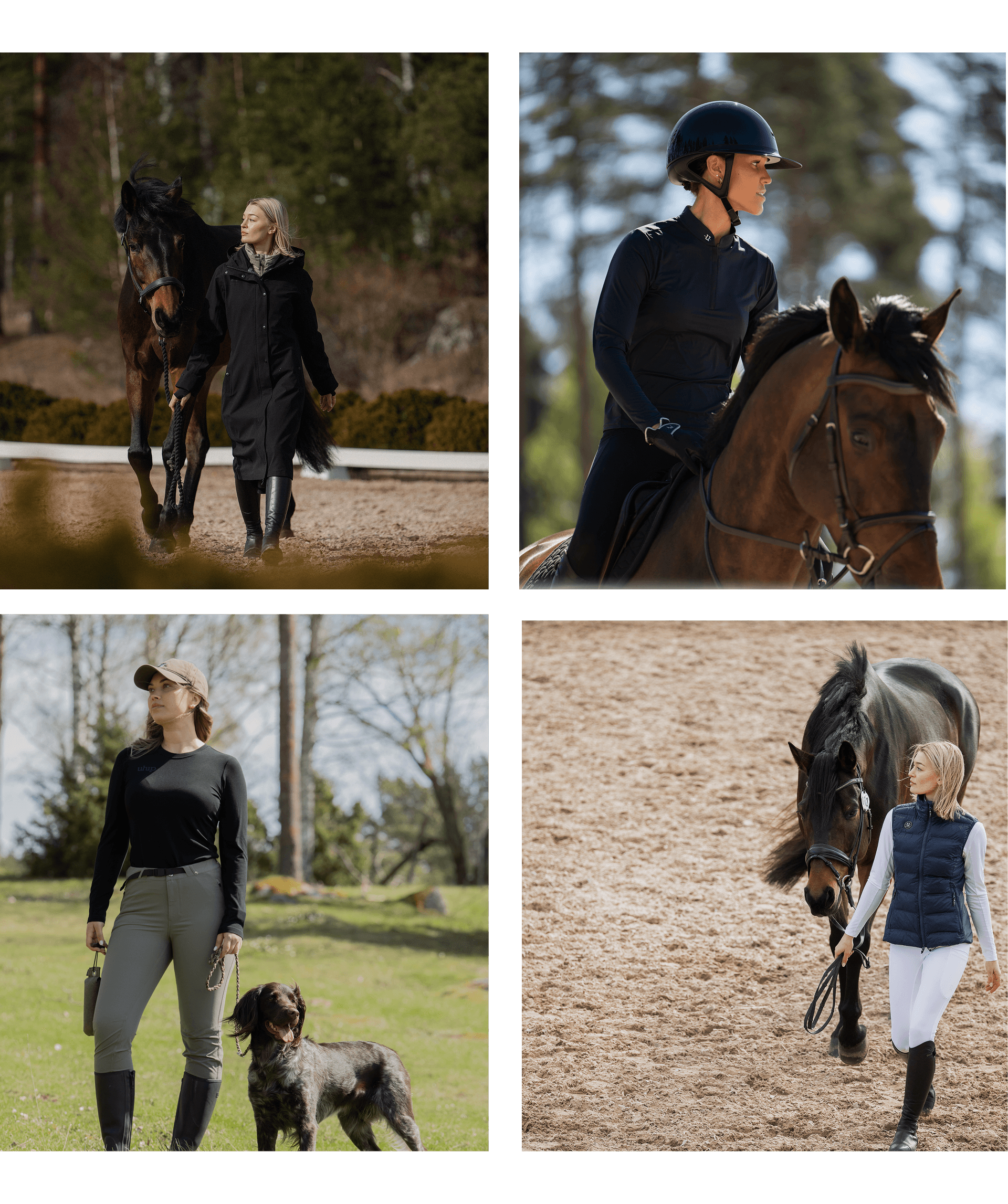 Uhip riding jacket for women with functional, weatherproof design – ideal for winter riding, stable work, and outdoor activities. Sold second-hand on Floccs as part of a sustainable fashion initiative in the equestrian world.