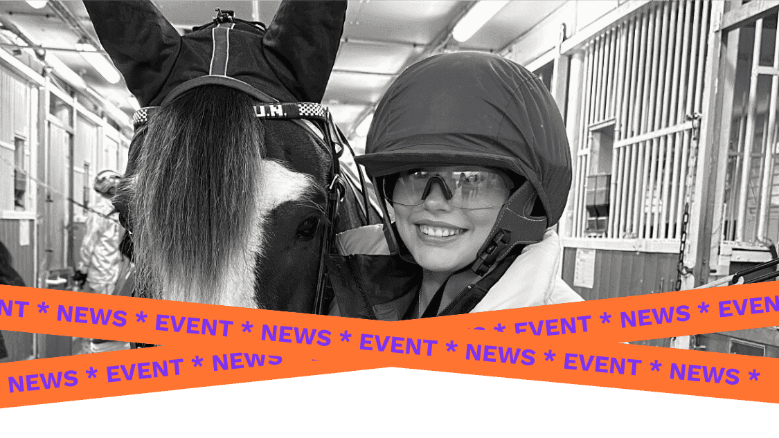 Ellen Hammarström with a trotting horse backstage at Hästarnas Mästare – one of Sweden’s premier equestrian events